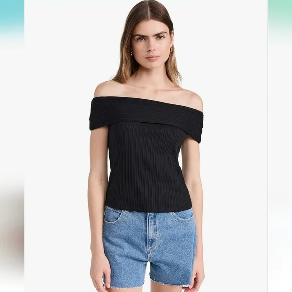 Madewell Ribbed Off-the-Shoulder Top white medium $62 - Picture 4 of 8